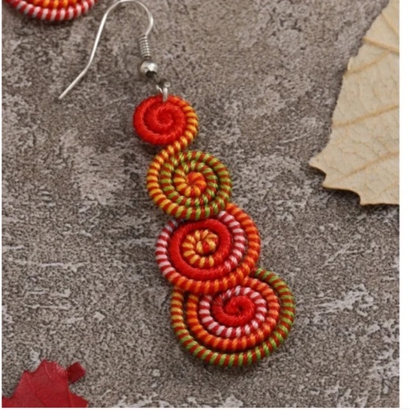 ✨ FREE Spiral Boho Peasant Hipster Hippie Art Deco Farm Chic Hip Vaca Earrings - Picture 3 of 4